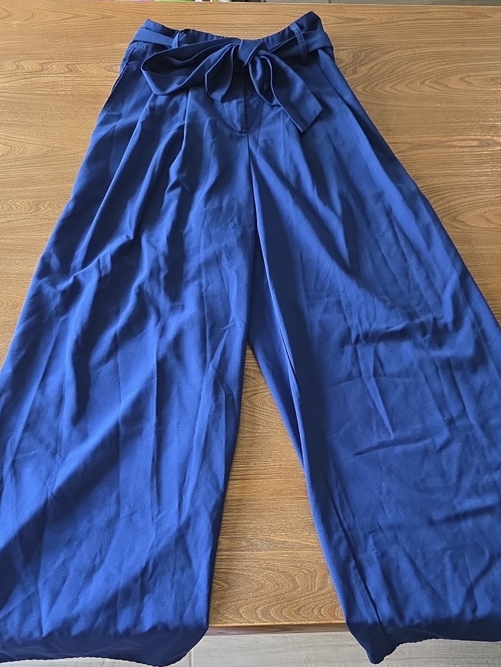Flying Tomato Wide Leg Bow Pants in Blue Small
